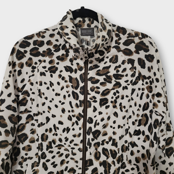 Additions by Chico's Leopard Print Full Zip Light Jacket Women Chico 1 Sz M/8 - Picture 8 of 11